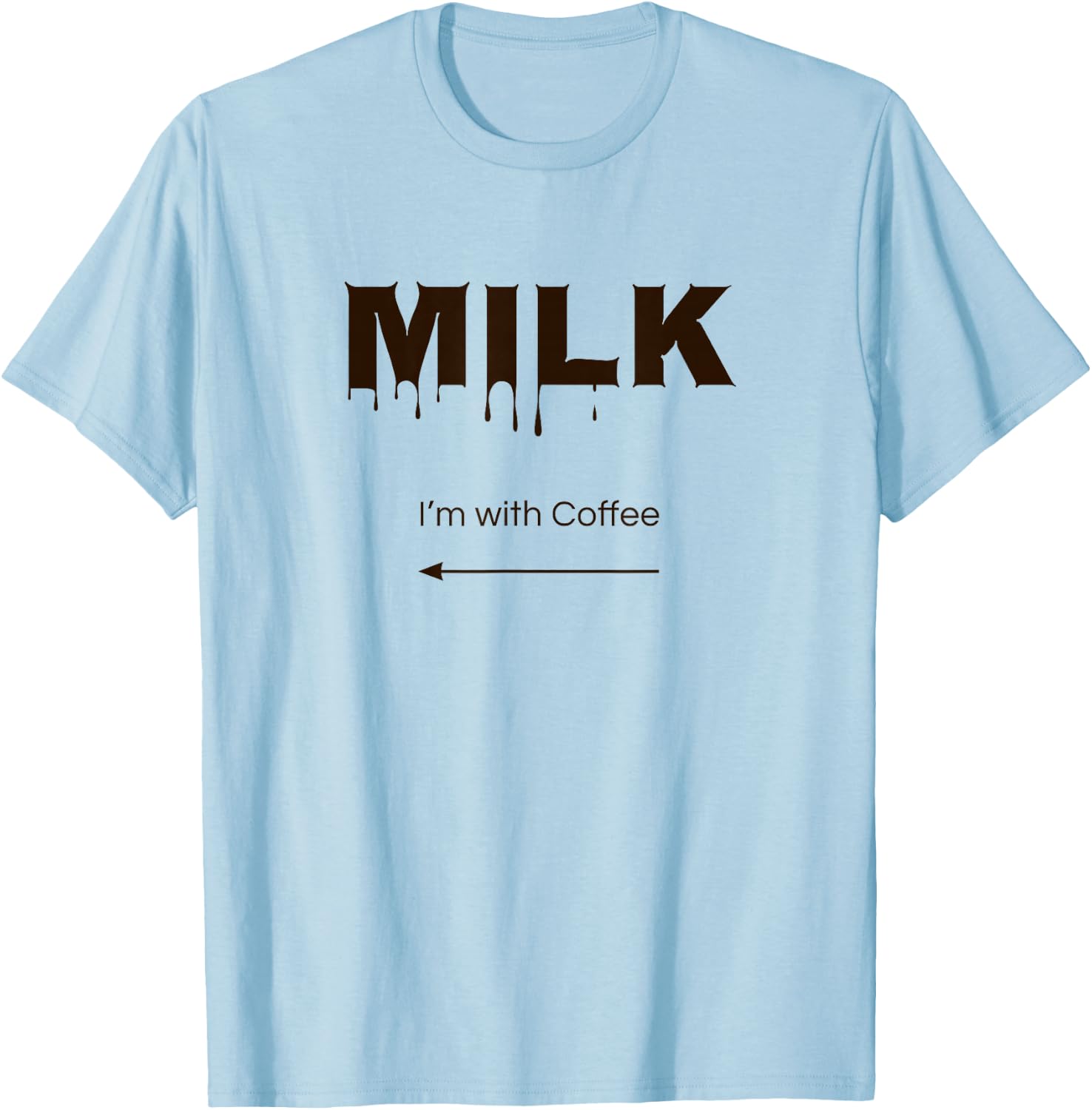 Coffee and Milk Couple Matching Halloween Funny Costume T-Shirt - T-Shirt | Light Blue