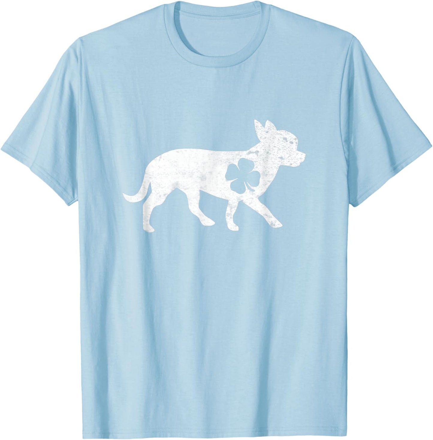 Chihuahua Dog Four-Leaf-Clover Irish Patricks Day Gift Men Women Kids T-Shirt - T-Shirt | Light Blue