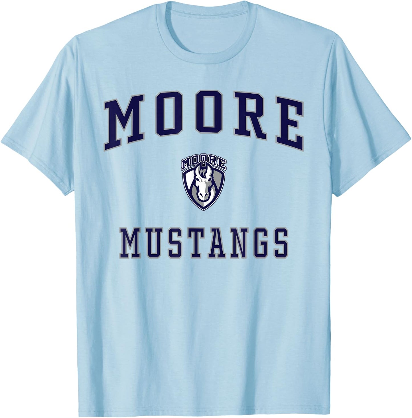 Moore School Mustangs T-Shirt - T-Shirt | Light Blue