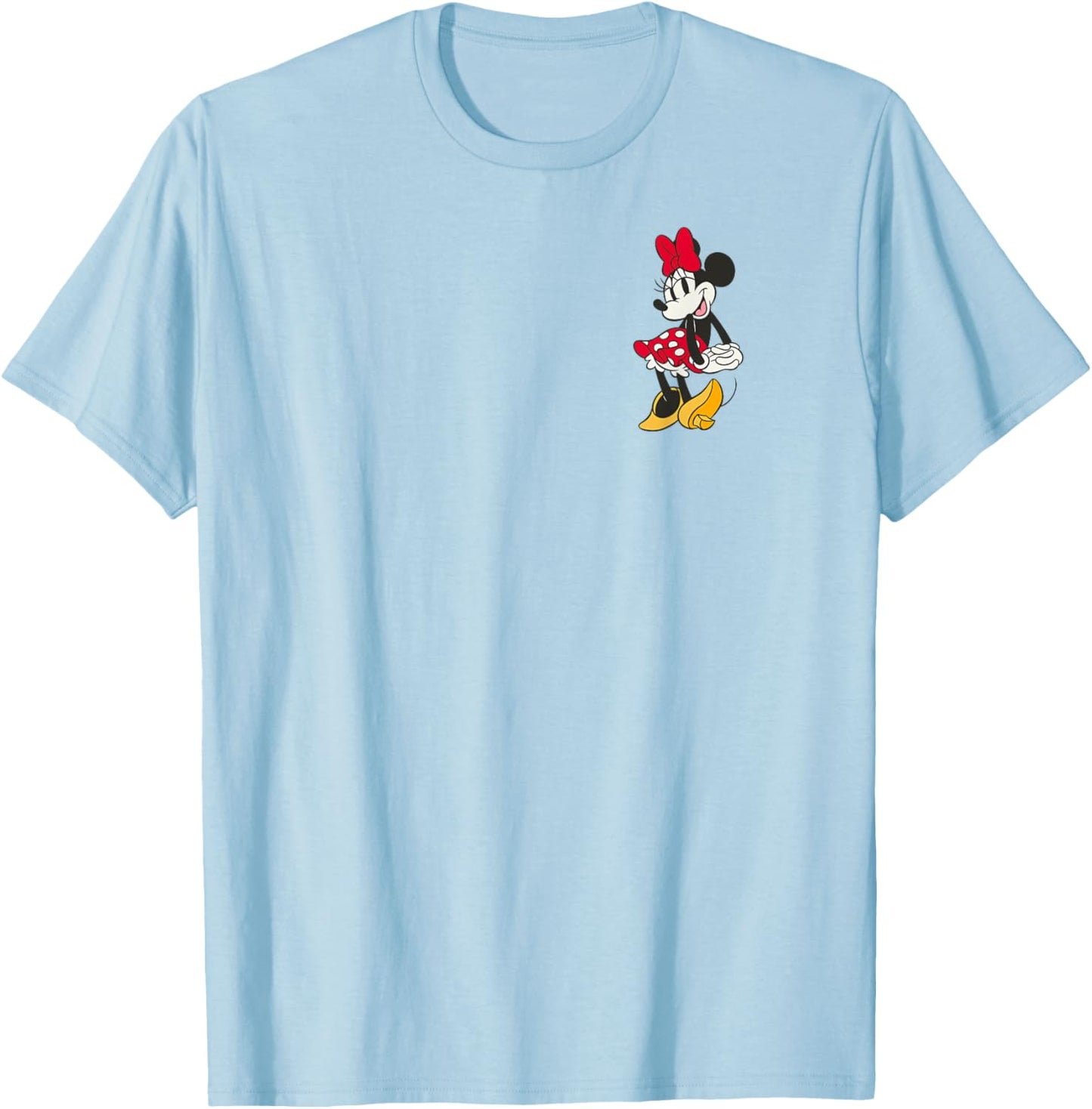 Disney Minnie Mouse Vintage Sassy Pose Small Pocket Logo T-Shirt - T-Shirt | Light Blue