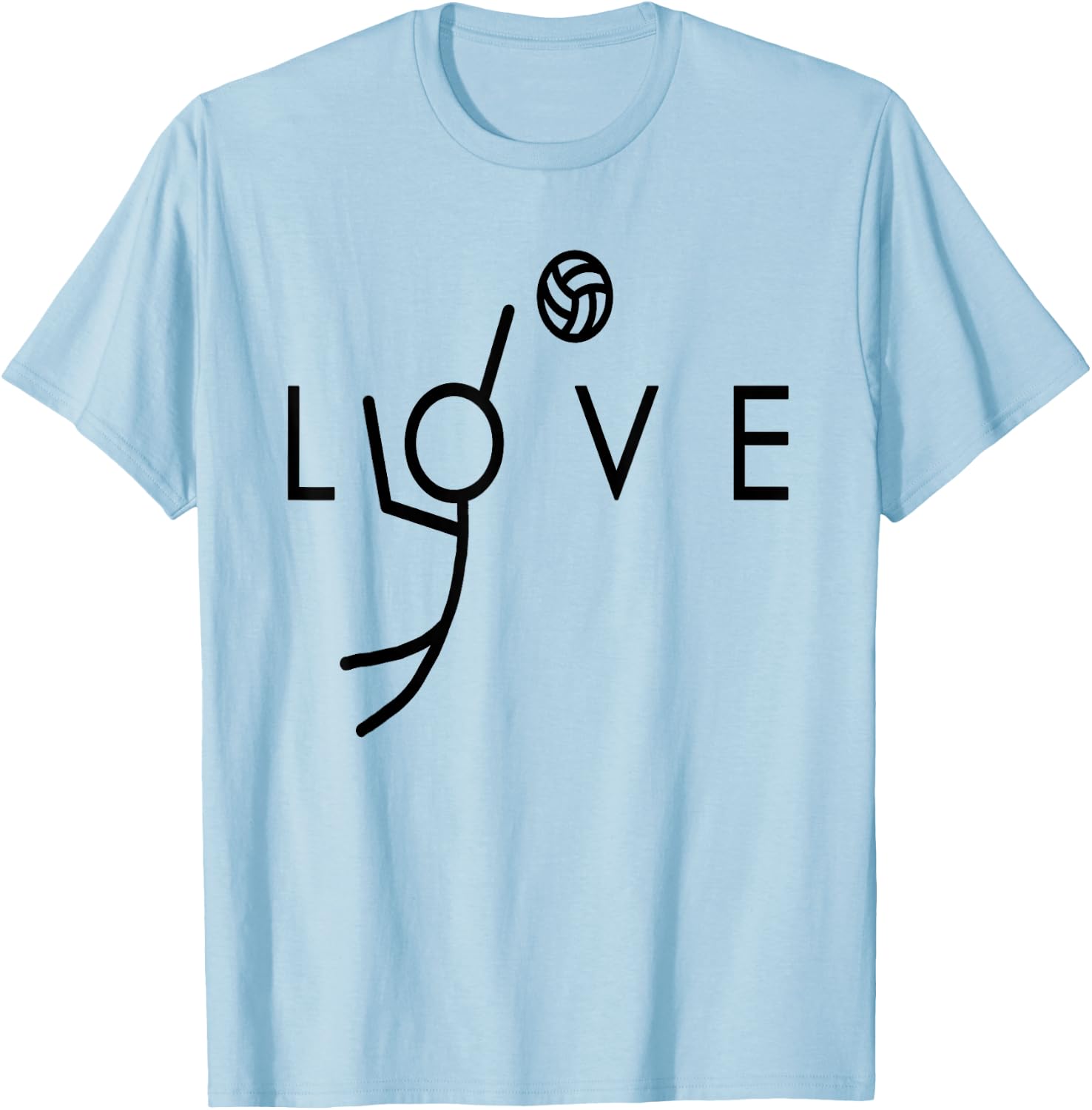 Love Volleyball Design - Teen Girls Volleyball T-Shirt - T-Shirt | Light Blue