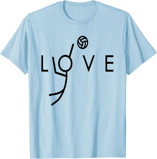 Love Volleyball Design - Teen Girls Volleyball T-Shirt - T-Shirt | Light Blue