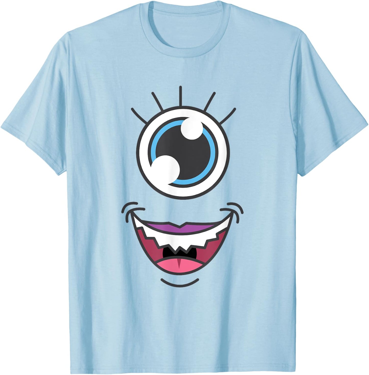 Funny Scary Monster Eyeball Face Halloween T-Shirt - T-Shirt | Light Blue