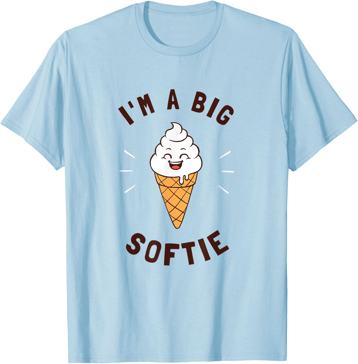 I'm A Big Softie Ice Cream Softy Funny Word Game T-Shirt - T-Shirt | Light Blue