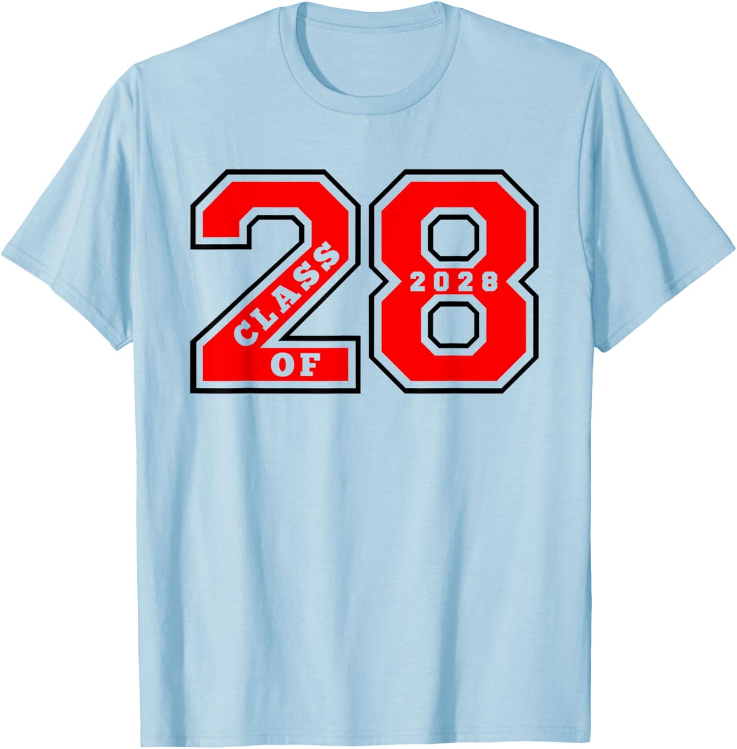 Class of 2028 - Letterman Style Class of 28 Swag Gift 1 T-Shirt - T-Shirt | Light Blue