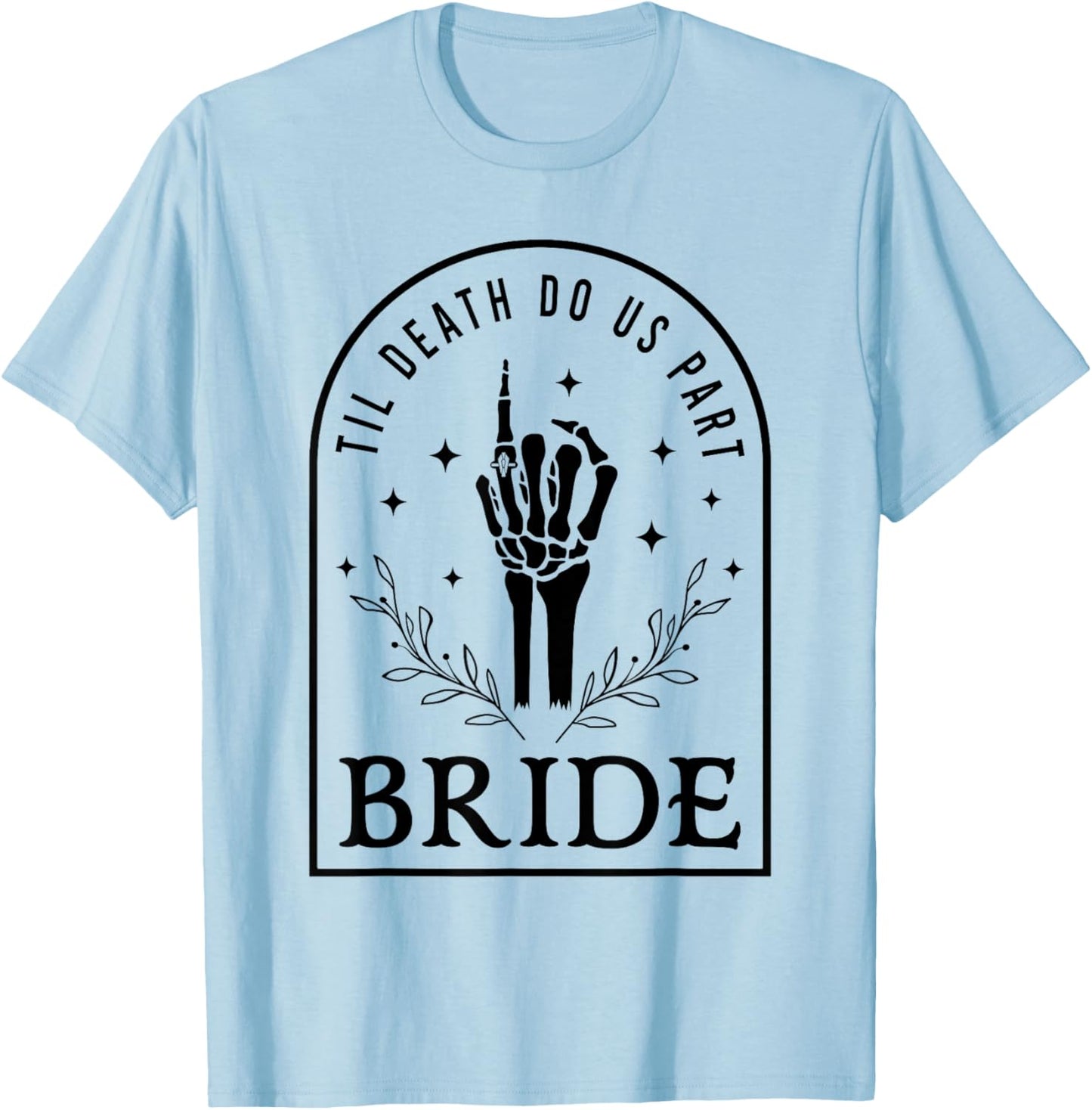 Bride Groom Skeleton Gothic Halloween Engagement Wedding T-Shirt - T-Shirt | Light Blue