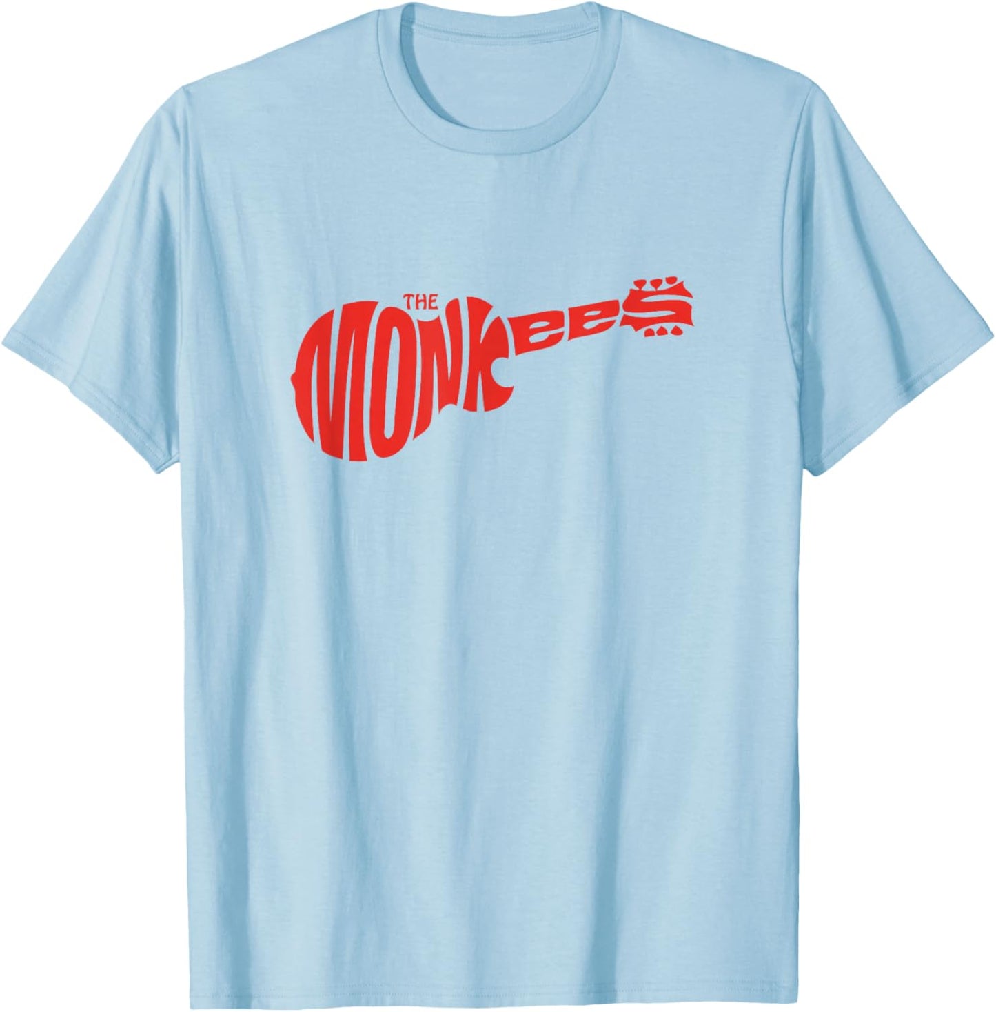 The Monkees Classic Red Guitar Logo White T-Shirt - T-Shirt | Light Blue