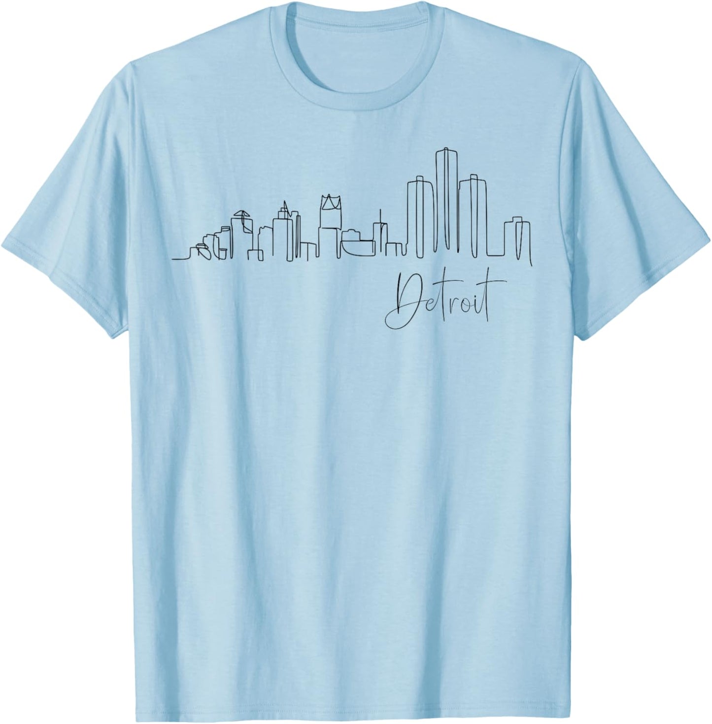 Detroit Michigan Great Lakes State Vacation Motor City T-Shirt - T-Shirt | Light Blue
