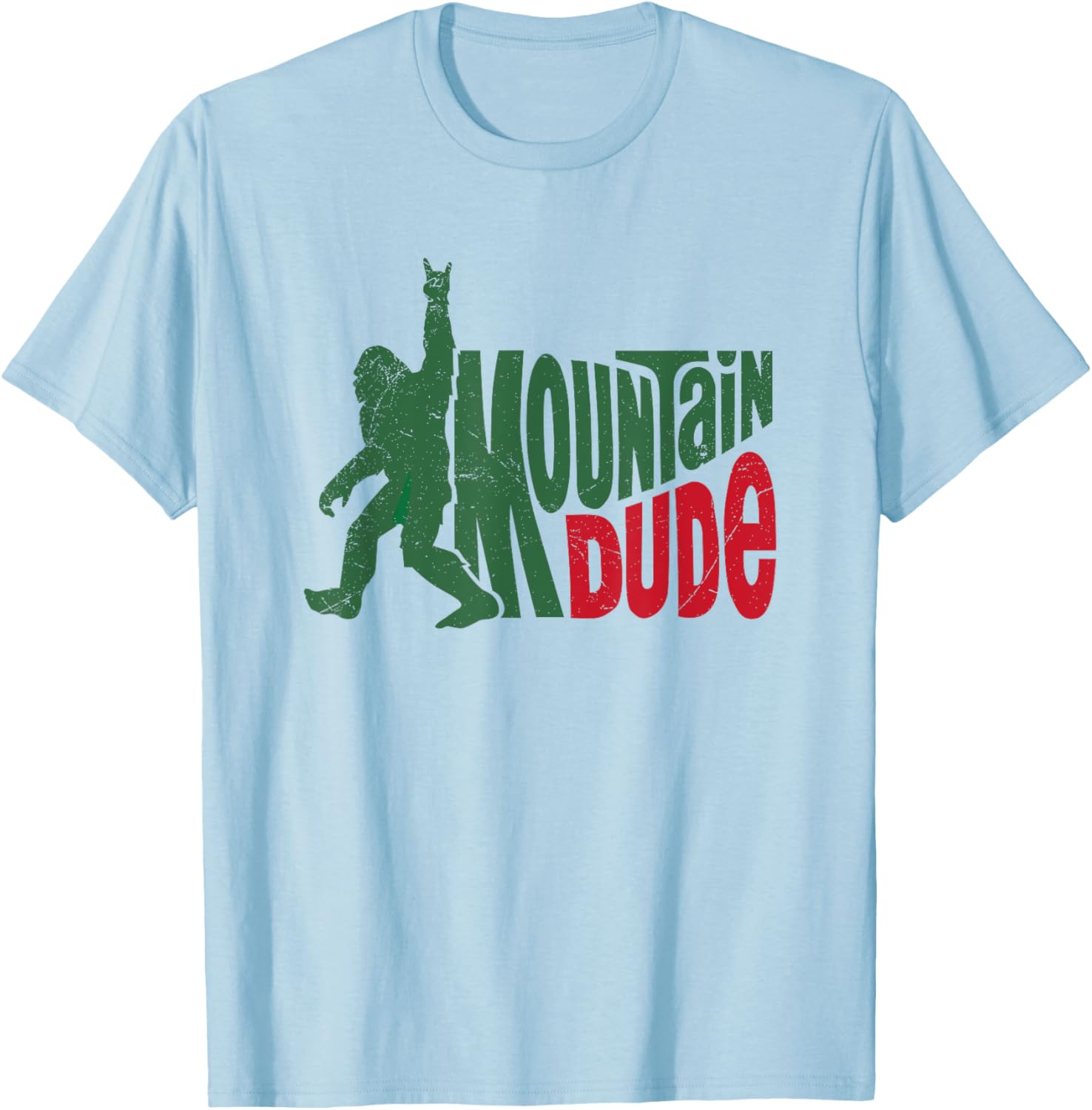 Mountain Dude Funny Bigfoot Sasquatch Hiking T-Shirt - T-Shirt | Light Blue