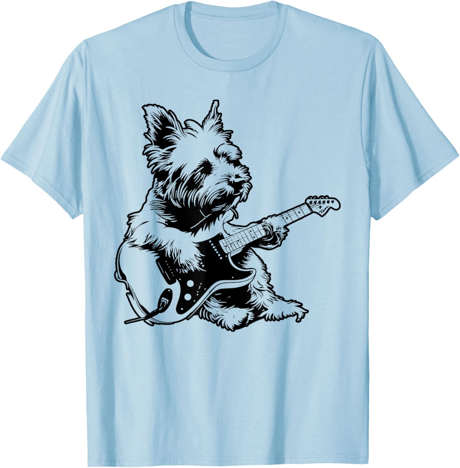 Dog Guitarist Guitar - Westie Dad Mom Women T-Shirt - T-Shirt | Light Blue