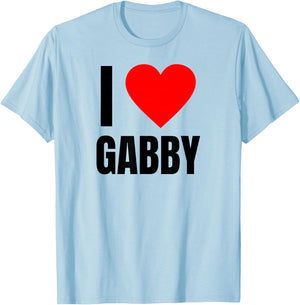 I Love Gabby Name Personalized Girl Woman BFF Friend Heart T-Shirt - T-Shirt | Light Blue