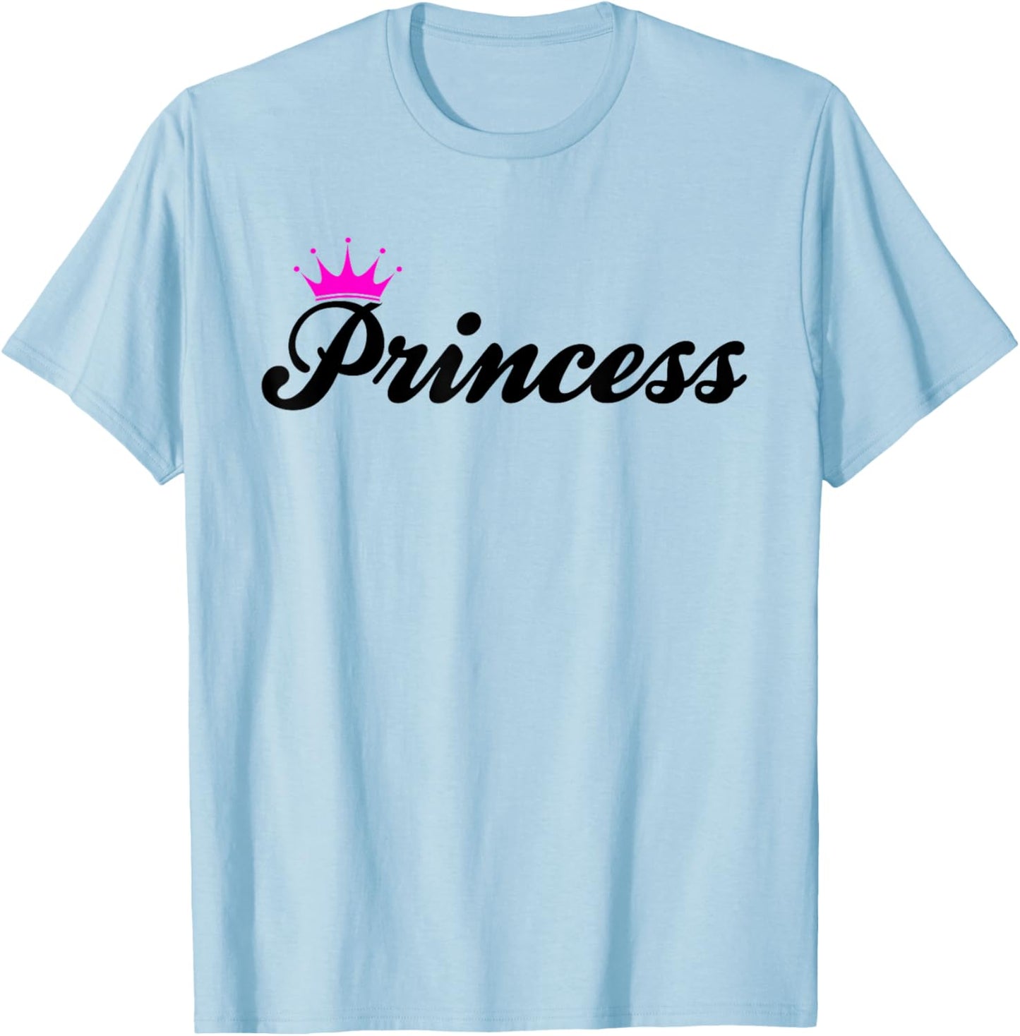 Cute Princess Pink Crown Funny Gifts: Girls Kids Women Party T-Shirt - T-Shirt | Light Blue