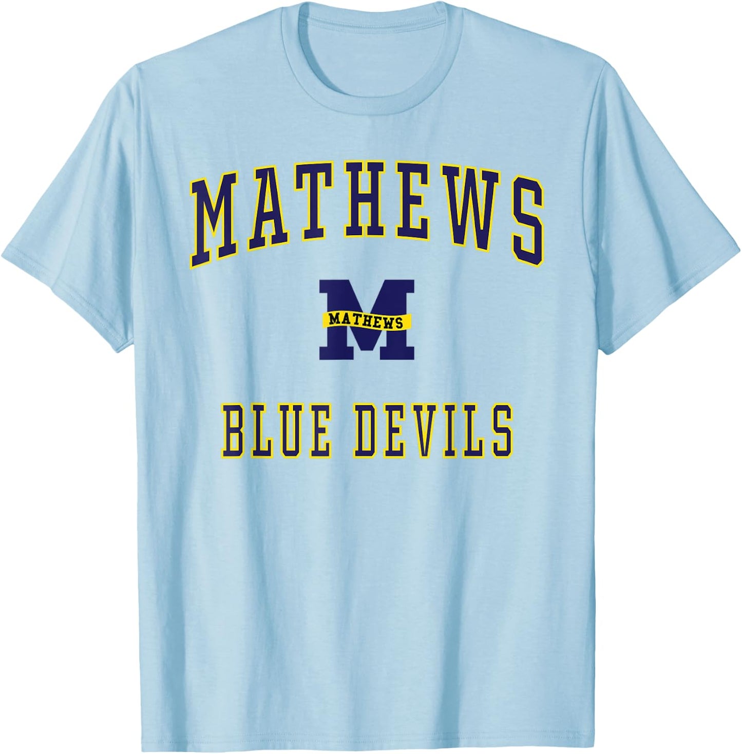 Mathews High School Blue Devils T-Shirt - T-Shirt | Light Blue