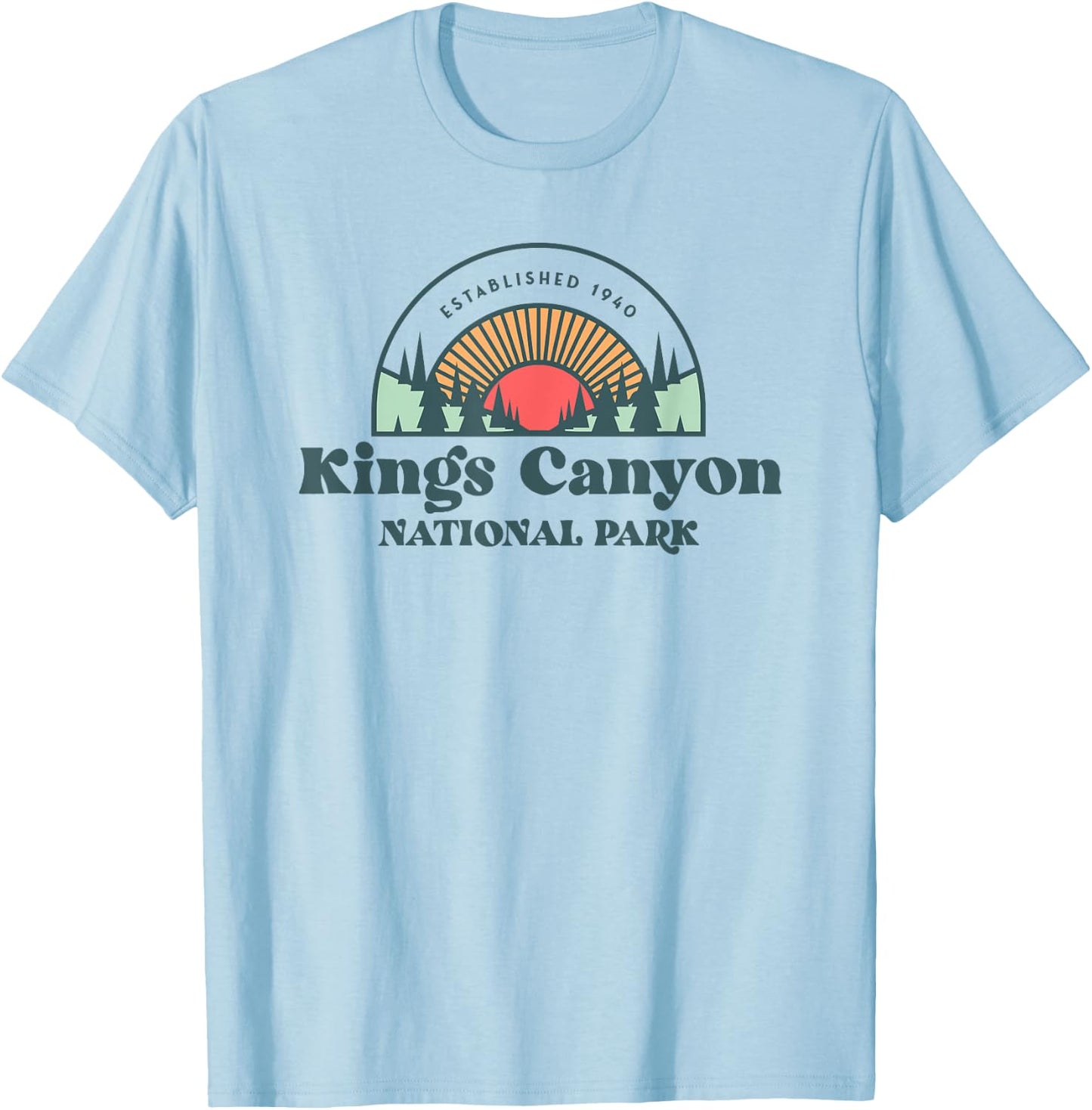 Family Vacation Shirt - Retro Kings Canyon National Park T-Shirt - T-Shirt | Light Blue