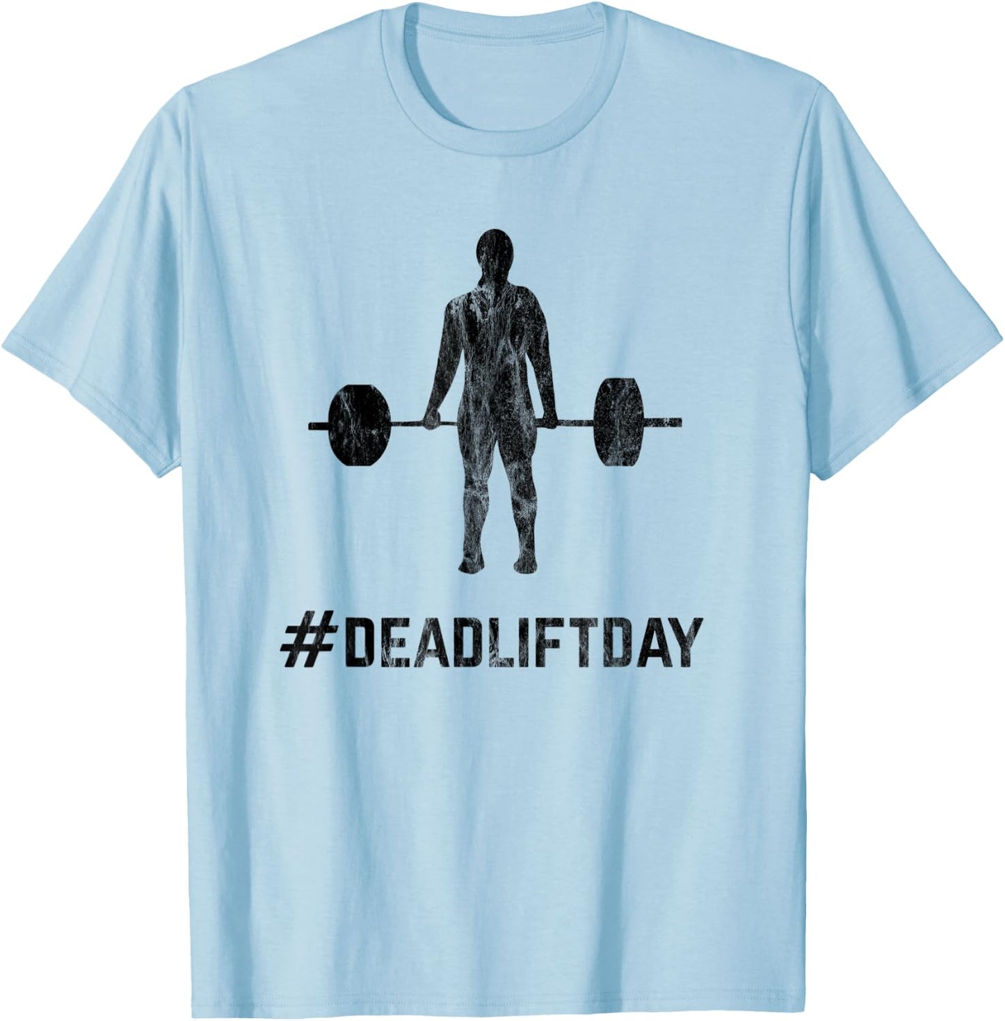 Deadlift-Day Retro Vintage Barbell Gym Lifting T-Shirt - T-Shirt | Light Blue