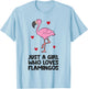 Just a Girl Who Loves Flamingos T-Shirt - T-Shirt | Light Blue