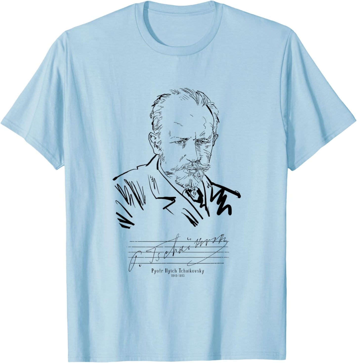 Tchaikovsky-Russian composer-Classical Music T-Shirt - T-Shirt | Light Blue