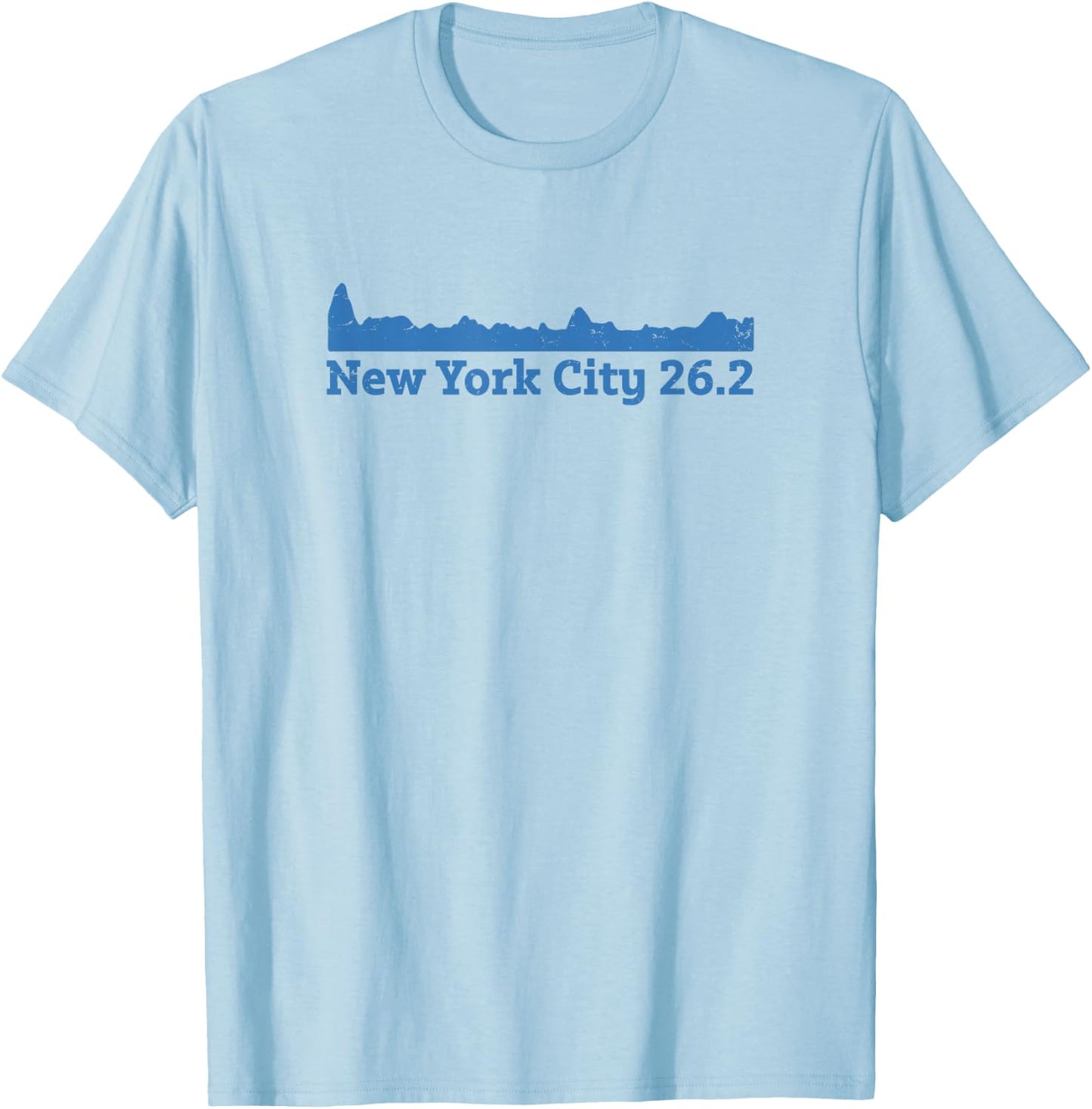 Run New York City Elevation Map 26.2 NYC T Shirt T-Shirt - T-Shirt | Light Blue