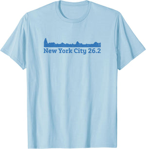 Run New York City Elevation Map 26.2 NYC T Shirt T-Shirt - T-Shirt | Light Blue