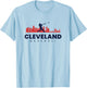 Cleveland Baseball Minimalist City Skyline Baseball Lover T-Shirt - T-Shirt | Light Blue