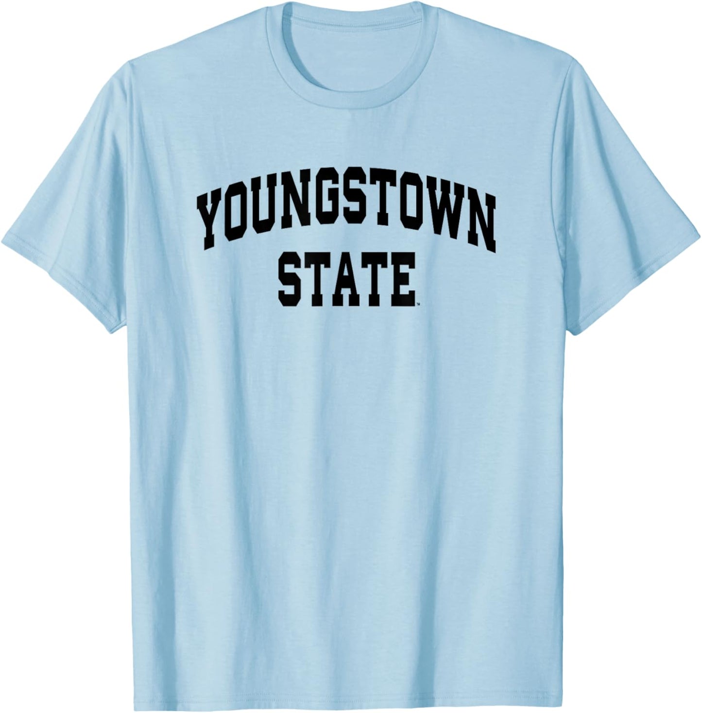 Youngstown State University Penguins Block Stacked T-Shirt - T-Shirt | Light Blue