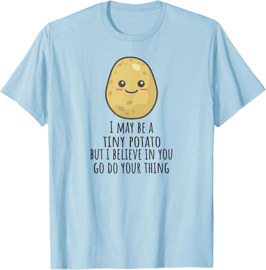 Affirmation Cute Veg Encouragement Funny Positive Potato T-Shirt - T-Shirt | Light Blue