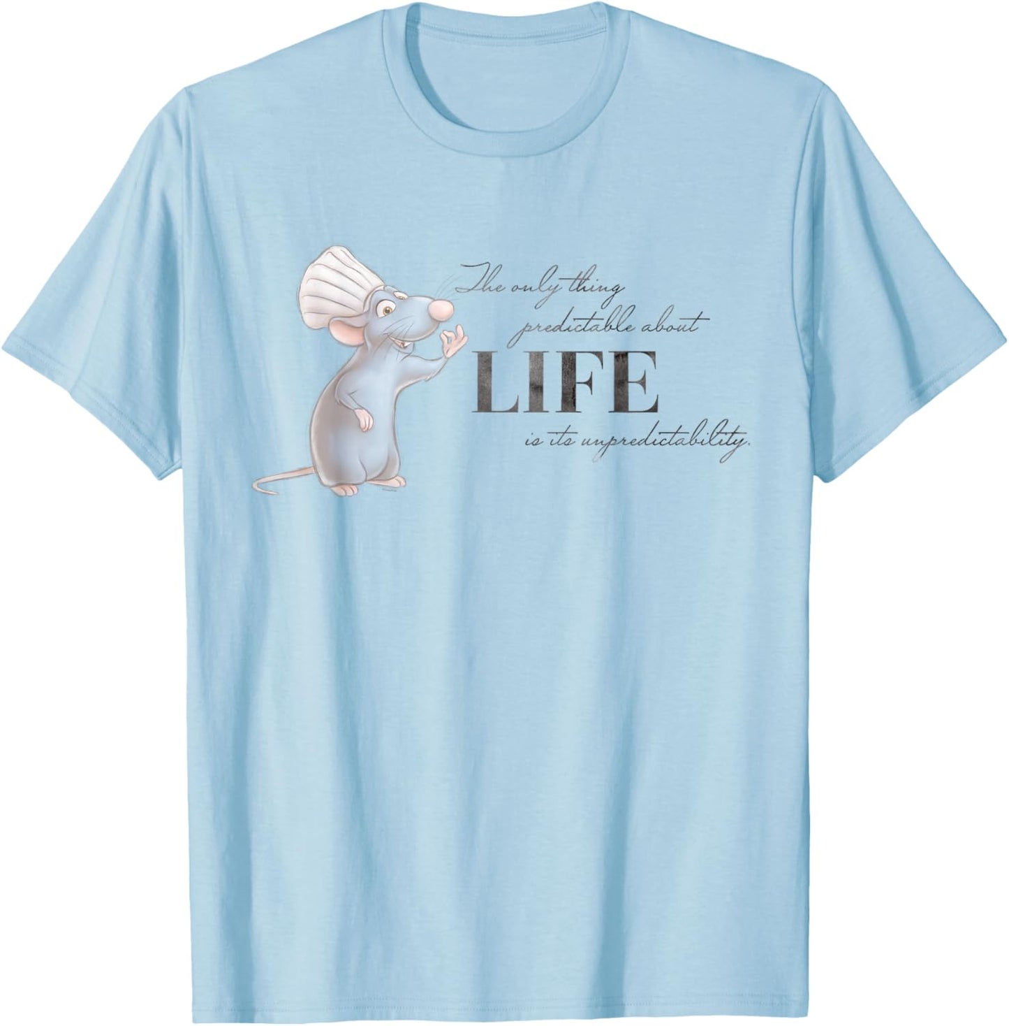 Disney 100 and Pixar's Ratatouille Remy Unpredictable Life Small T-Shirt - T-Shirt | Light Blue