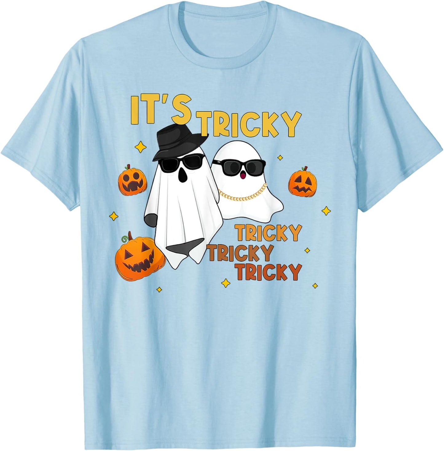 It's Tricky Tricky Tricky Funny Ghost Boo Halloween T-Shirt - T-Shirt | Light Blue