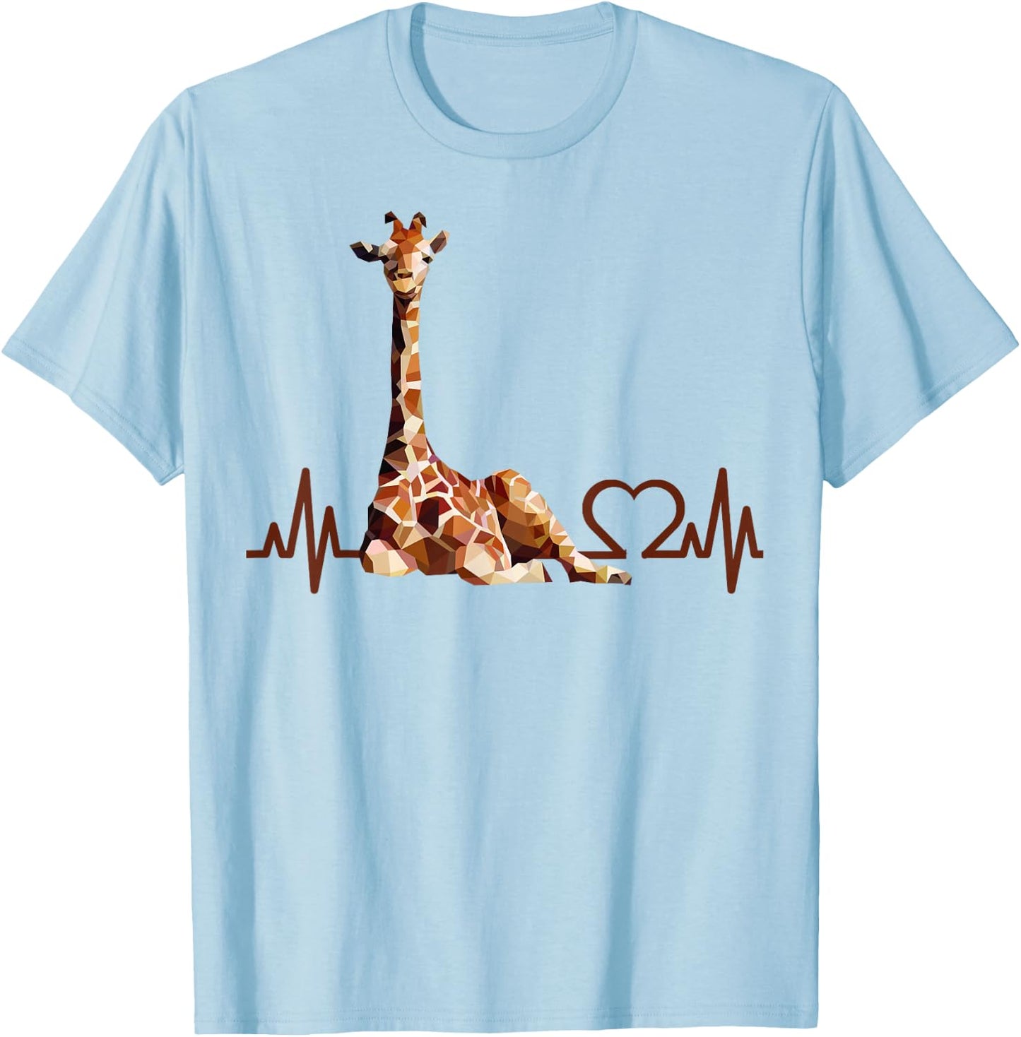 Birthday Giraffe Heartbeat Shirt for Woman Man Kids T-Shirt - T-Shirt | Light Blue