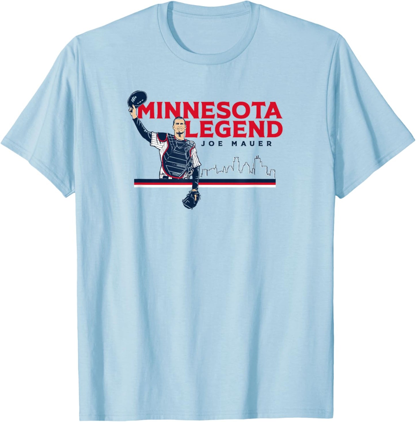 Joe Mauer - Minnesota Legend - Minnesota Baseball T-Shirt - T-Shirt | Light Blue