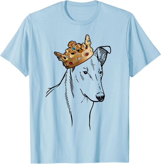 Smooth Collie Dog Wearing Crown Men Women Girls Kids T-Shirt - T-Shirt | Light Blue