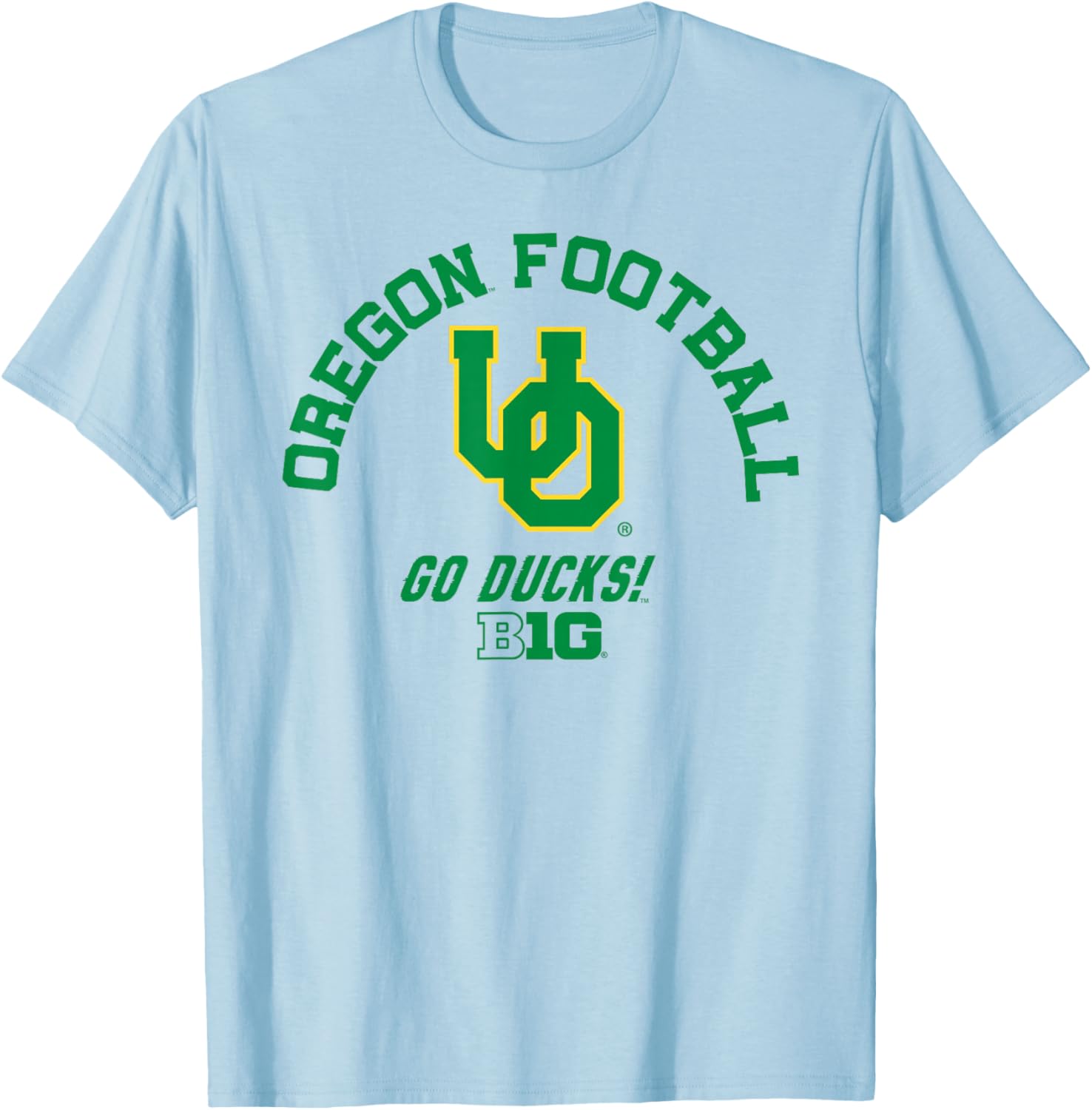Oregon Ducks Big 10 Football Logo Officially Licensed T-Shirt - T-Shirt | Light Blue