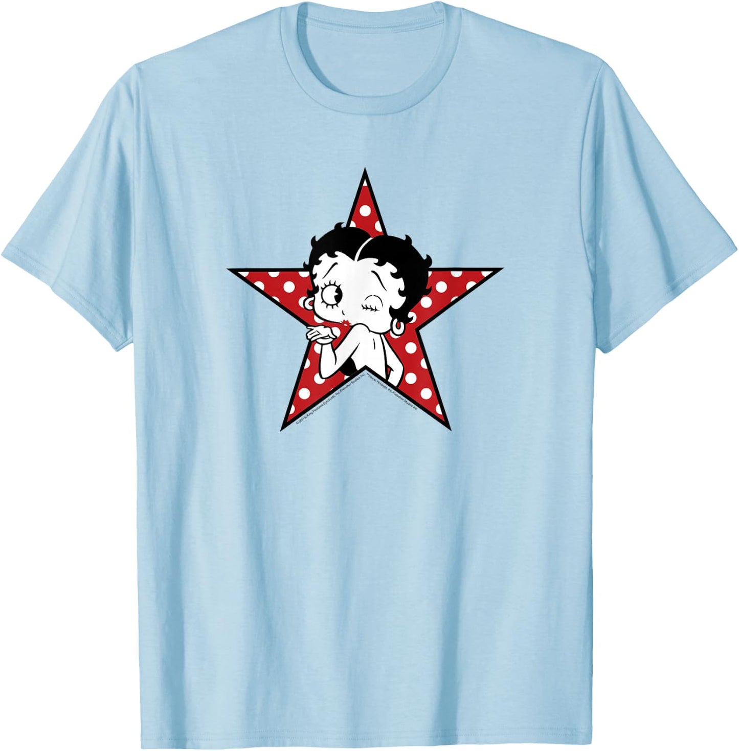 Betty Boop Betty Blowing Kiss Star T-Shirt - T-Shirt | Light Blue
