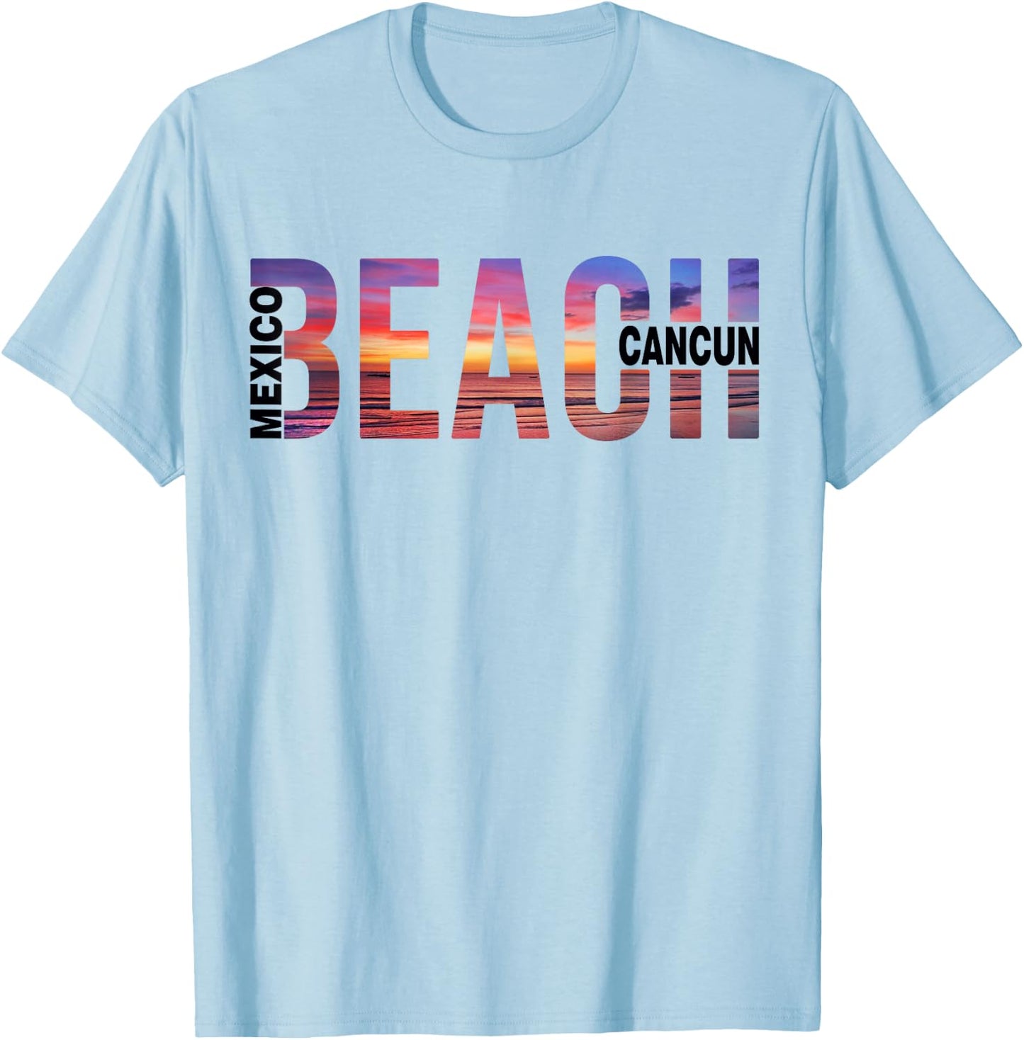 Can Cun Palm Trees Beach Mexico Vacation Family Women Kids T-Shirt - T-Shirt | Light Blue