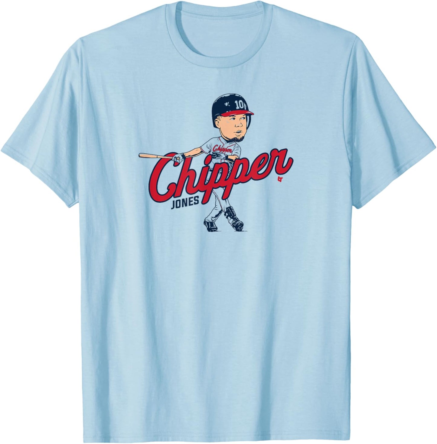 Chipper Jones - Caricature - Atlanta Baseball T-Shirt - T-Shirt | Light Blue