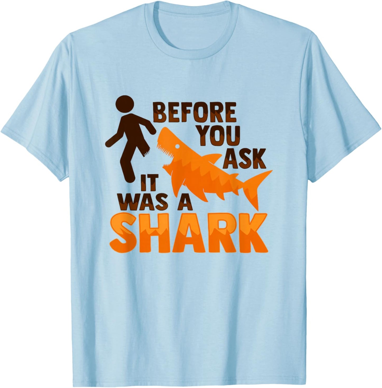 Amputee Joke Leg Prosthetic Shark Design for a Leg Amputee T-Shirt - T-Shirt | Light Blue