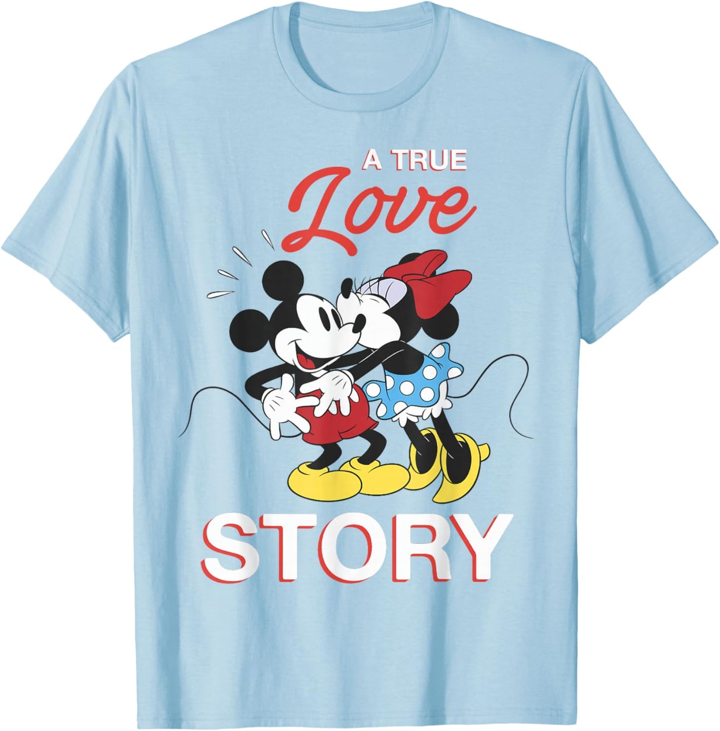 Disney Mickey & Minnie Valentine's Day True Love Story T-Shirt - T-Shirt | Light Blue