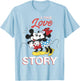 Disney Mickey & Minnie Valentine's Day True Love Story T-Shirt - T-Shirt | Light Blue