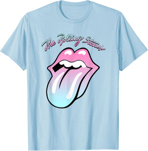 Official Rolling Stones Gradient Tongue T-Shirt - T-Shirt | Light Blue