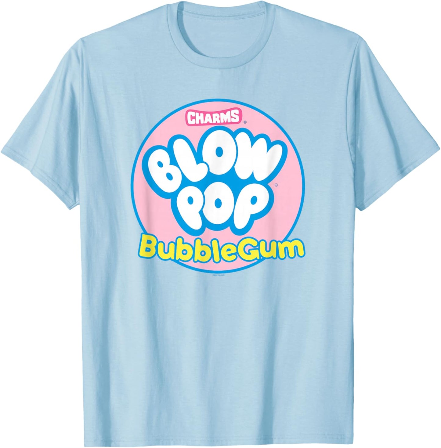 Charms Blow Pop Bubble Gum Circle Logo T-Shirt - T-Shirt | Light Blue