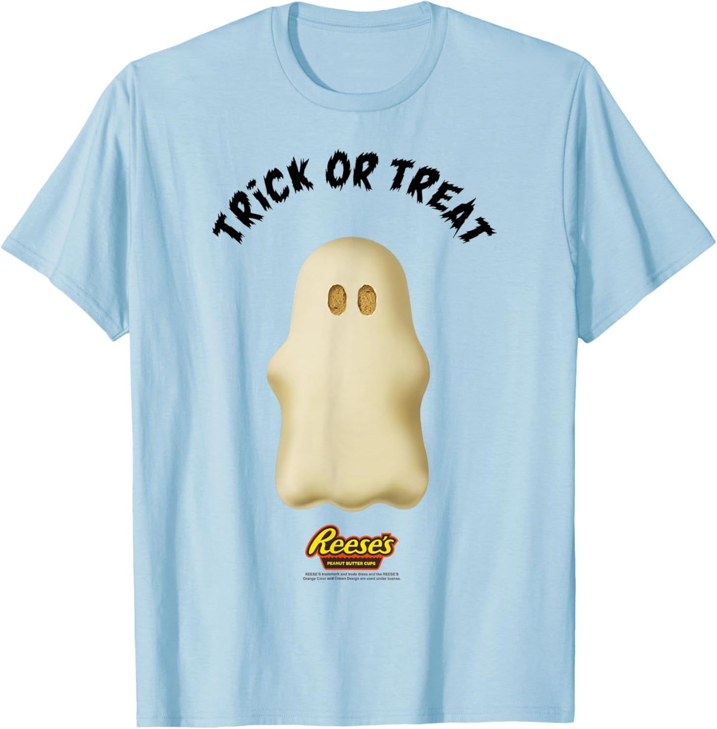 Reese's Halloween Trick or Treat Ghost Candy T-Shirt - T-Shirt | Light Blue