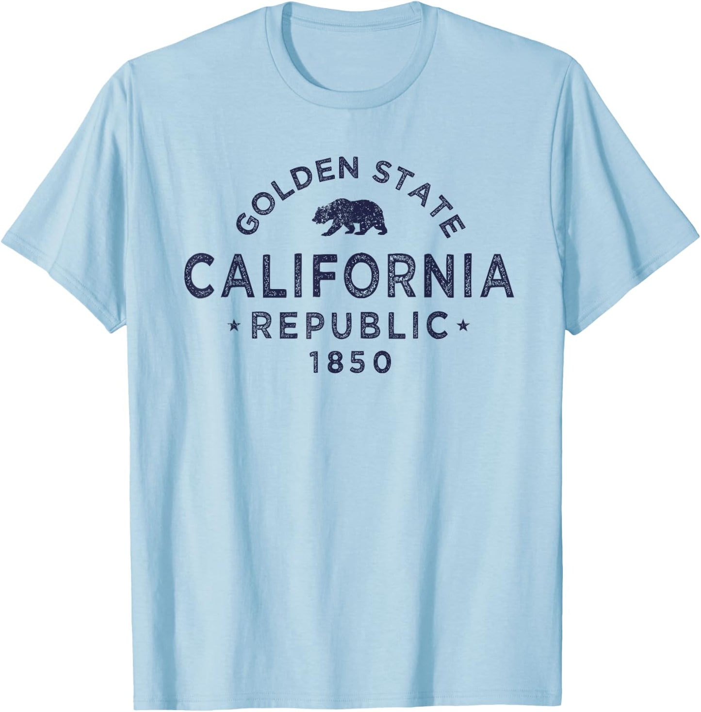 Retro San Francisco California Throwback Vintage Stencil T-Shirt - T-Shirt | Light Blue