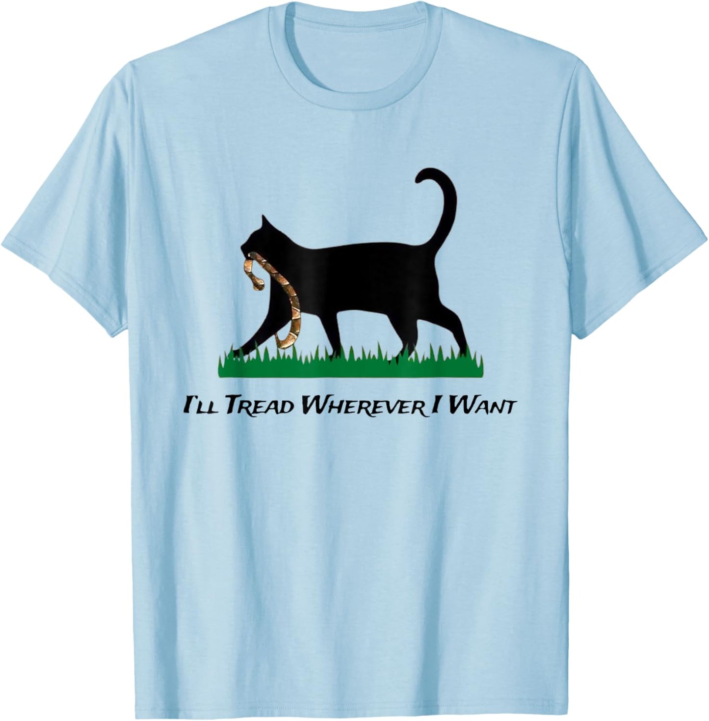 Kamala Lady Cat 2024 I'll Tread Wherever I Want T-Shirt - T-Shirt | Light Blue