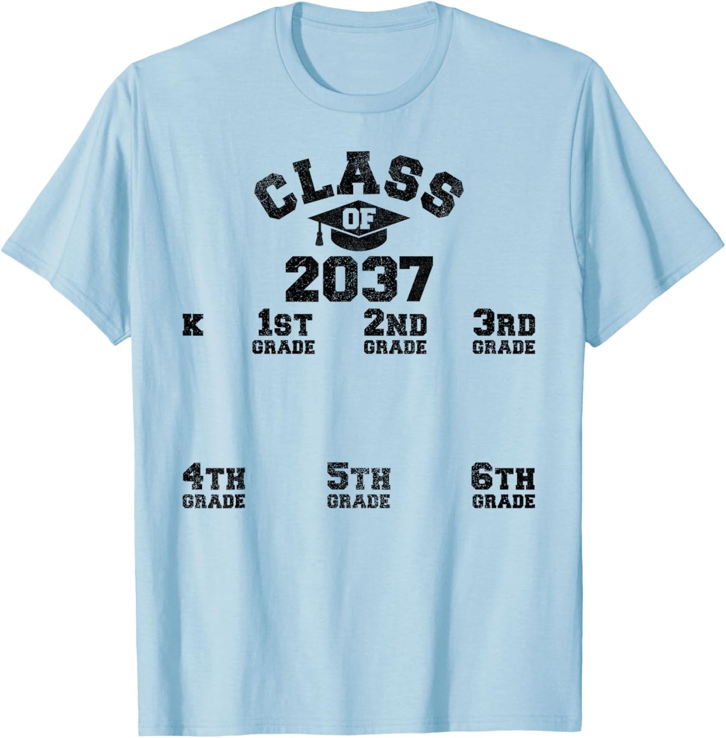 Class Of 2037 Handprint Shirt, Grow With Me Kindergarten Kid T-Shirt - T-Shirt | Light Blue