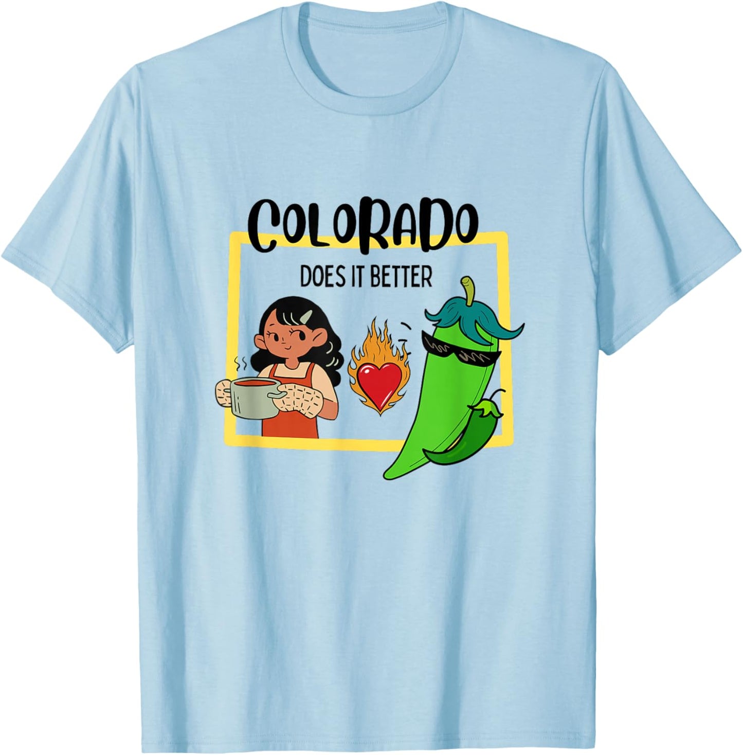 Colorado Green Chili Festival Cookoff, Pueblo Colorado T-Shirt - T-Shirt | Light Blue