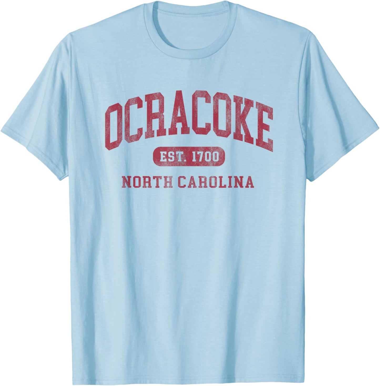 Ocracoke North Carolina Vintage Established 1700 Souvenir T-Shirt - T-Shirt | Light Blue
