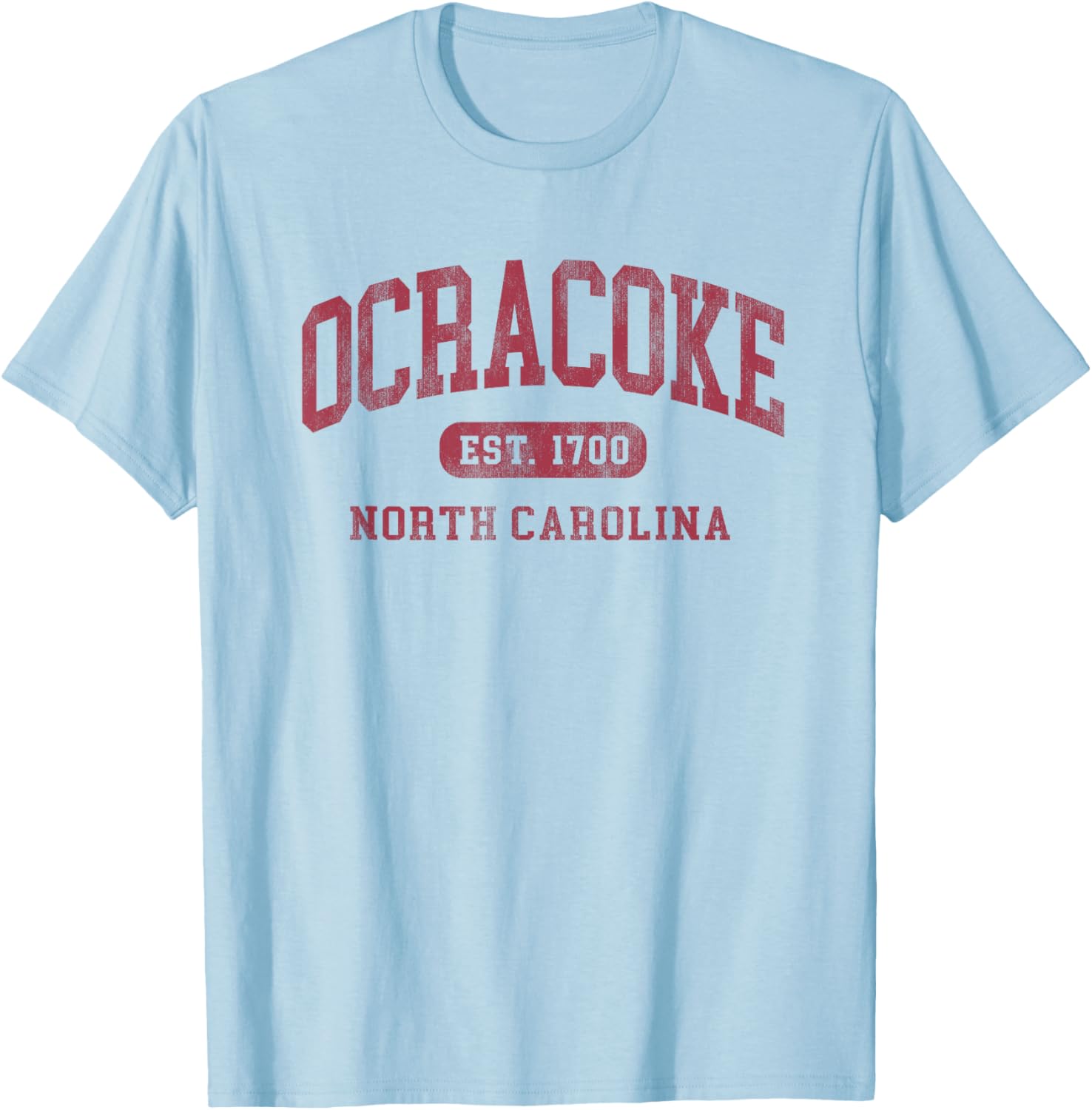 Ocracoke North Carolina Vintage Established 1700 Souvenir T-Shirt - T-Shirt | Light Blue
