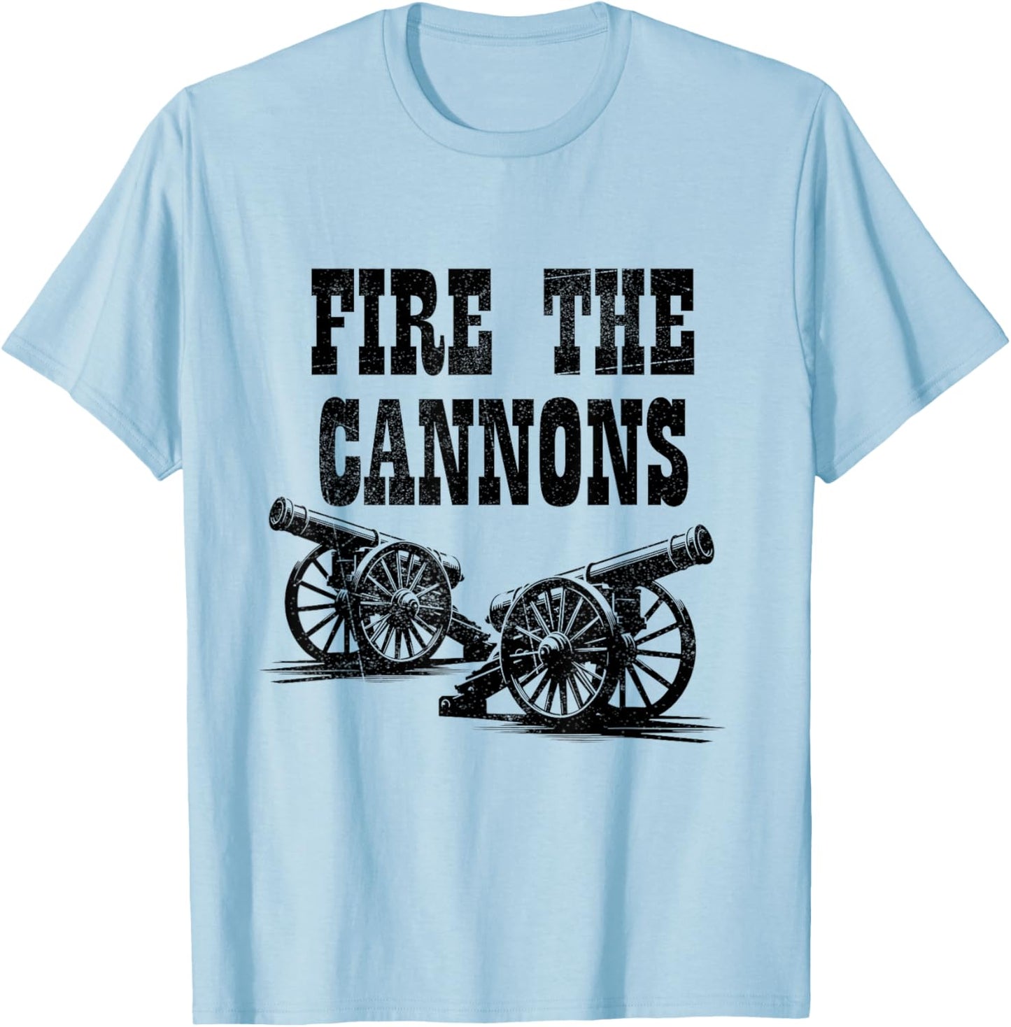 Fire The Cannons Cool Retro Vintage Double Cannon Classic T-Shirt - T-Shirt | Light Blue