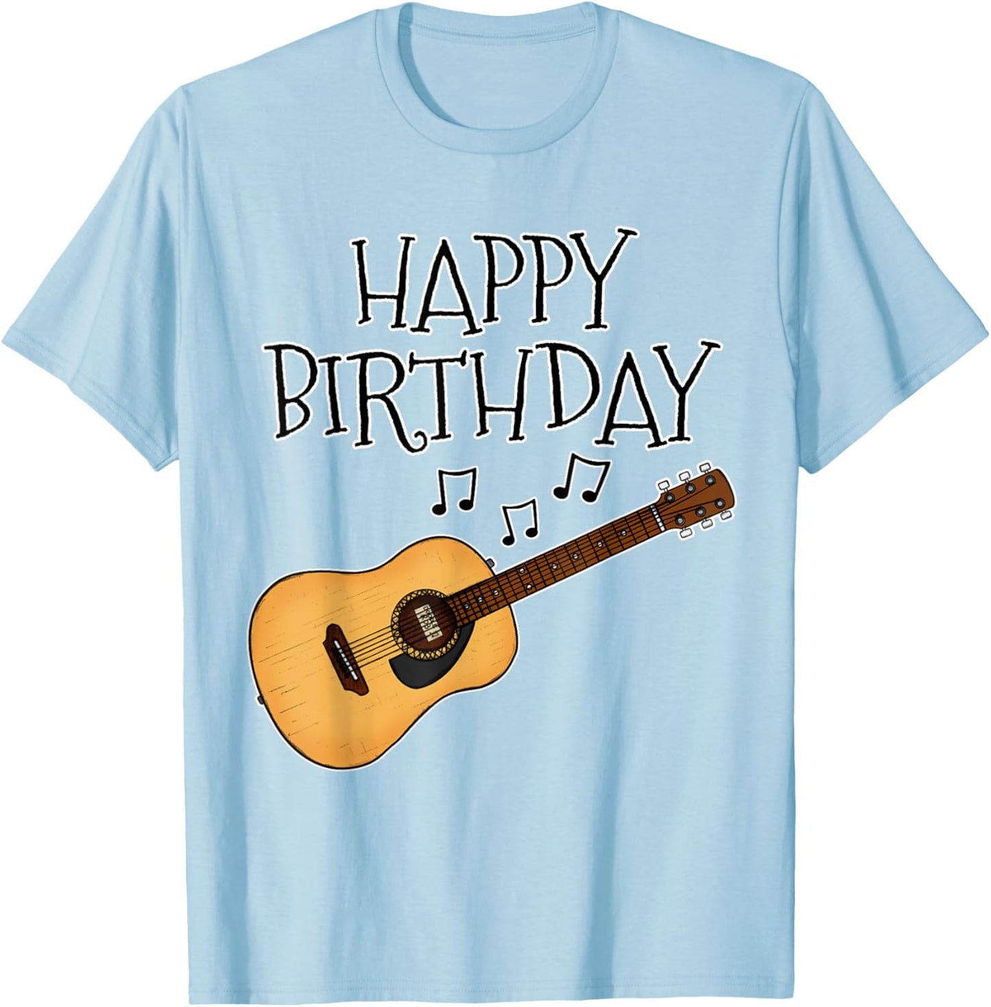 Acoustic Guitar Happy Birthday Guitarist Songwriter Musician T-Shirt - T-Shirt | Light Blue