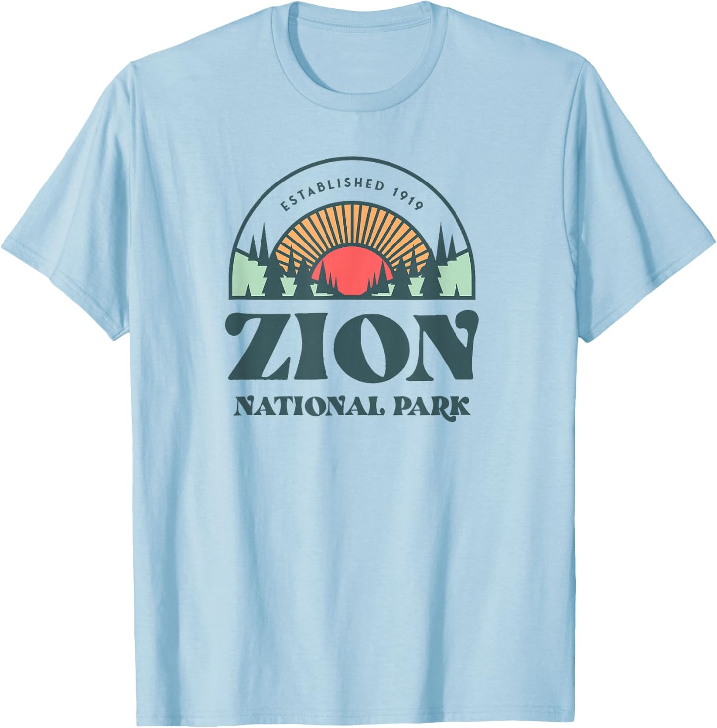 Retro Style Utah Zion National Park T-Shirt - T-Shirt | Light Blue